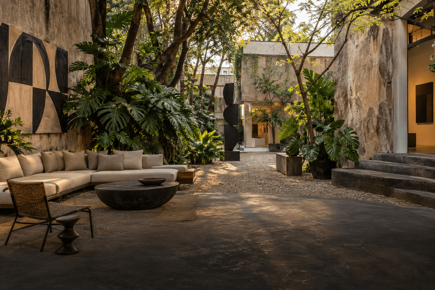 Contemporary art courtyard in São Paulo